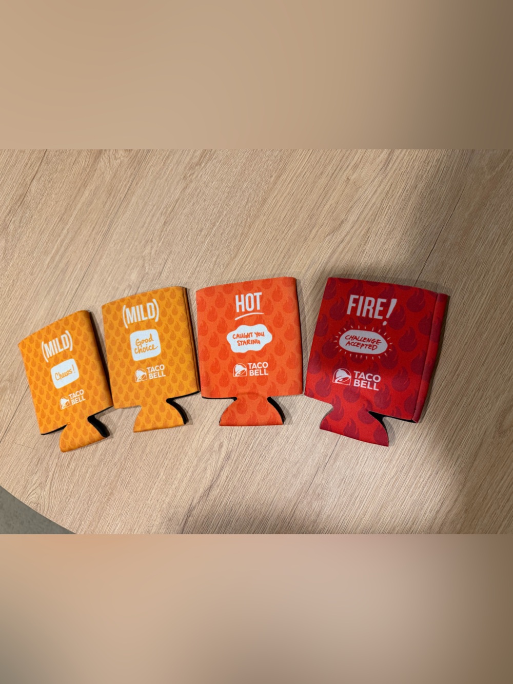 Taco Bell Sauce Packet Can Sleeve Set Koozies